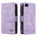 Pikkukuva 2 / 5: Iphone SE 2020/2022 Nahkainen Flip Folio -kotelo Korttitaskuilla Rahataskulla Magneettilukolla Kotelo Tukijalka Iskunvaimennus Violetti A