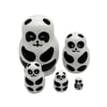 5 st Panda Leksak Matryoshka Dockor Trä Staplingsleksaker Ryska Dockor Staplingsleksaker