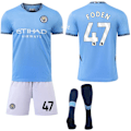 Miniatyrbillede 1 af 2: Manchester City Hjemme Børne & Voksen Fodboldtrøje Sæt med Strømper 2024-2025 No.11 DOKU No.11 DOKU 24_ca No.11 DOKU 24