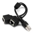 RJ45 Splitter Ethernet-adapterkabel 2-i-1 han til 2 hunner