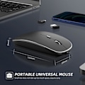 Miniatyrbillede 5 af 5: Trådløs mus, genopladelig, bærbar, lydløs trådløs mus, USB og Type-C, dobbelt tilstand, trådløs mus, 3 justerbare DPI til bærbar computer, Mac, PC