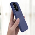Miniatyrbillede 3 af 5: iPhone 16 Pro Silikon Case Mat Finish Blød Berøring Midnat Blå RED