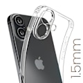 Miniatyrbilde 3 av 5: Etui for iPhone 16 Tykkelse 1,5 mm Kamerabeskyttelse Transparent Black