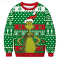 Miniatyrbillede 1 af 3: Grinch Juletrøje Par Rund Hals Unisex Langærmet D XL