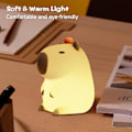 Miniatyrbild 2 av 4: 2024 Kapybara Nattlampa, Bärbar Silikon USB Uppladdningsbar Djurlampa, Söt Kapybara Form Touch Control Lampor För Sovrum Vardagsrum Sängbord