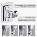 Miniatyrbillede 3 af 5: Brusehovedholder, 360° Justerbar Vinkel Bruseholder, Solid ABS Bruseholder, Ingen Boring, Universel Vægmontering, Plast