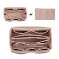 Miniatyrbillede 4 af 5: 2022 Nye Kvinders Organizer Filt-Indsætsväske til Håndtaske Rejser Inderväske Bærbare Kosmetiske Tasker Passer Forskellige Mærkevarer Beige 30X16X16CM
