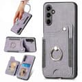 Til Samsung Galaxy A34 5G Etui RFID-blokerende Kortpladser Retro Læder+TPU Telefoncover Lilla