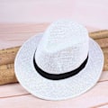 Miniatyrbillede 5 af 5: Stråhat Panama til mænd Håndlavet Cowboyhat Sommer Strand Rejse Solhat c c one size