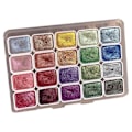 Miniatyrbild 1 av 5: 20 färger set, metalliskt set, glitter akvarell fast färgpalett, (1ML-A)