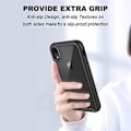 Miniatyrbillede 4 af 5: SQBB CellEver Klar Case til iPhone XR, robust beskyttelse med anti-slip TPU-støtfanger og [2 hærdet 9H glas skærmbeskyttere] Sho Black