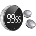 Magnetisk digital kökstimer - Stor digital kökstimer med LED-nedräkningsdisplay (silver)