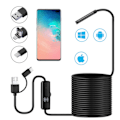 Miniatyrbilde 1 av 5: Endoskopkamera, Rørinspeksjonskamera, IP67 Endoskopkamera med 6 LED-lys 5m Myk Kabel for iPhone iOS Android Smartphone