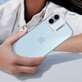 Miniatyrbillede 4 af 5: iPhone 16 Soft Smoke Finish Contour Kamera Metalisk Lyseblå Etui Transparent