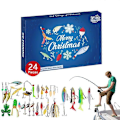 Miniatyrbild 1 av 5: Fiske Adventskalender - Fiskebeten Set, Fiskeutrustning för Vuxna Män Pojkar, Fisketillbehör (24 st)