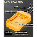 Miniatyrbillede 5 af 5: CASA 2 stk. Power Wheel Adapter til 20V Lithium Batteri, Batteriadapter med Ledningsnetstik, DC Pow