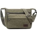 Miniatyrbild 1 av 5: Vattentät budväska axelremsväska 13 tum, multifickor canvas crossbody-väska för män, avslappnad lätt axelväska för utomhusfiske camping Kaffe Coffee