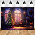 Miniatyrbilde 4 av 5: CASA 210x150cm Bakgrunnsklut Vinter Juletre Barnas Multifunksjonelle Fotobakgrunn
