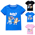 Miniatyrbilde 3 av 5: Bluey Skoleferie T-skjorte for Barn Gutter Jenter Sommer Strand T-skjorte Topper Blå Blue—ca Blue 150 cm