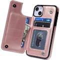Pikkukuva 1 / 5: CQBB iPhone 13 -kotelo, Flip-matkapuhelinkotelo, rahapidike, Premium PU-nahka, jalusta, korttipaikat, kaksoismagneettinen, iskunkestävä, ohut suojakotelo