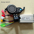 Miniatyrbilde 3 av 5: CASA LIVIAE 36V-48V 350W Motor Børsteløs Kontroller LCD Display Panel Tommelgass Elektriske Sykler S