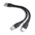 Miniatyrbilde 5 av 5: 2 i 1 Type C Micro USB-kabel Mobiltelefon Hurtiglader Kabel M C2