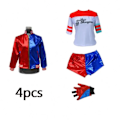 Pikkukuva 2 / 5: Mub-Harley-Quinn Monster T-paita Harley-Quinn Cosplay-asu Naiset Lapset 4 osaa 1 sarjassa 4 osaa 1 sarjassa M 4 in 1 Set M