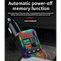 Miniatyrbillede 5 af 5: Bluetooth FM-Sender Billader USB-C RGB Sort