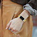 Miniatyrbild 5 av 5: Premium Äkta Läder Justerbart Armband för Fitbit Charge 6/5 - Perfekt Gul Yellow Fitbit Charge 6