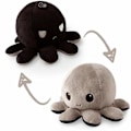 Miniatyrbild 1 av 5: The Original Reversible Octopus Plushie | Patented Design | Black and Grey | Show Your Mood Without Saying a Word!