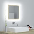 Miniatyrbilde 1 av 3: DPZO LED-speil for bad, Sonoma eik, 40 x 8,5 x 37 cm, Antidugg, 5 lysfarger med variabel intensitet, Strømuttak, Akryl -DPZO.ca