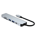 Pikkukuva 5 / 5: Tech-Protect 6in1 USB-C Hub USB/USB-C/Muistikortinlukija Harmaa 60