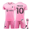 Miniatyrbilde 1 av 3: Major League Soccer Messi No.10 Miami International Drakter Hjemme Borte Voksen Barn Fotballdrakt Sett best Hjemme S Hjemme Hjemme Barn 24(130-140cm)（ca） Home Kids 24(130-140cm)