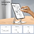 Miniatyrbild 5 av 5: Tabletställ för skrivbord - Justerbart hopfällbart aluminiumstativ för e-läsare, silver