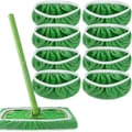 Genanvendelige moppepuder i 100% bomuld, kompatible med Swiffer Sweeper-mopper (8-pak) Vaskbare moppepuder til våd og tør brug (moppe medfølger ikke...