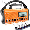 Pikkukuva 1 / 5: 10000mAh Vedenpitävä Hätäradio Kannettava Aurinko Käsikampi Säävaroitusratiolla AM/FM Taskulamppu Lukuvalo SOS-hälytys Orange
