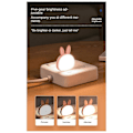 Miniatyrbillede 4 af 5: CASA 2 stk. USB Læselampe, Mini Kanin Natlampe, Smart Stemmestyret 3 Farve Bordlampe til Soveværelse Børneværelse W