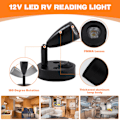Miniatyrbillede 4 af 5: Pieces Læselamper LED Spotlight 12V Justerbar Kontakt Væglampe Sengelampe Interiørlampe Autocamper 6000K Hvid til Autocamper
