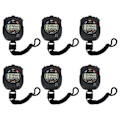 Miniatyrbillede 1 af 2: 6-pak konkurrencestopur, konkurrencetimer, elektronisk ur, praktisk træningstimer (6 stykker, sort)