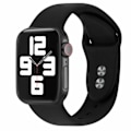 Miniatyrbillede 1 af 4: Apple Watch 38/40/41 1/2/3/4/5/6/7/8/SE Sort Silikon Urrem Sort