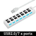 Miniatyrbillede 1 af 2: USB 3.0 Strømadapter, 4/7 porte, Multi USB-splitter airies, USB 2.0, Multipel forlængerbryter, 30 cm, Dockingstation