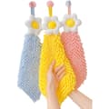 3-pack Chenille handdukar, kökshanddukar med ögla, hängande handduk