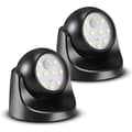[CA] 6000K Kallvit Rörelsesensor LED Vägglampa, Trådlös & Vattentät (2-pack)