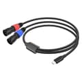 Miniatyrbillede 1 af 5: Type C til Dobbelt XLR Han Aux Lydkabel USB C til Dobbelt XLR Kabel 300cm