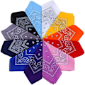 Miniatyrbillede 1 af 5: 12 stk. 12 Farver 54*54cm Pakke Bandana Tørklæde Unisex Lommetørklæde,