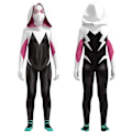 Miniatyrbild 1 av 5: Ghost Spider-Gwen Kostym Cosplay Dräkt Fest Jumpsuit Monterade Barnkläder Spiderman Ansiktsmålning 190cm - Perfekt 140cm