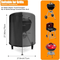 Miniatyrbild 2 av 4: Rundt vattentätt grillöverdrag Weber grillöverdrag i Oxfordtyg, UV-beständigt för utomhusbruk med vindtät sidorem, Svart (Φ71 x 70cm).ca