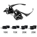 Miniatyrbilde 5 av 5: 10x 15x 20x 25x Forstørrelse Justerbar LED-lampe Lupe for Juvelerer Urmakere - WELLNGS