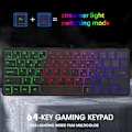 Pikkukuva 5 / 5: Mini 60% Kompakti 64 Näppäimen Näppäimistö Vedenpitävä Hiljainen Näppäimistö PC:lle/Mac Gamer-Xinille