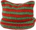 Damkatt Mössa Stickade Mössor med Öron Stickade Vinter Varma Elastiska Slouchy Mössor för Flickor Vuxna Barn Röd+Grön Red+Green